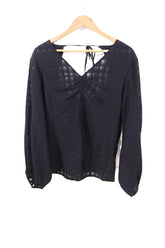 חולצה חדשה שרוולים תפוחים בשחור-L